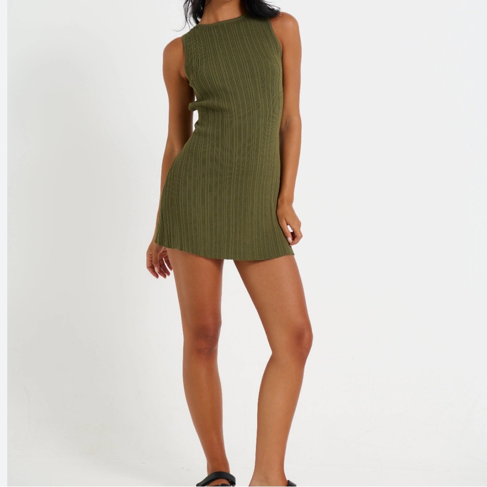 THANNE - Peyton Ribbed Mini Dress Khaki M/L

NWOT - US 6 or smaller